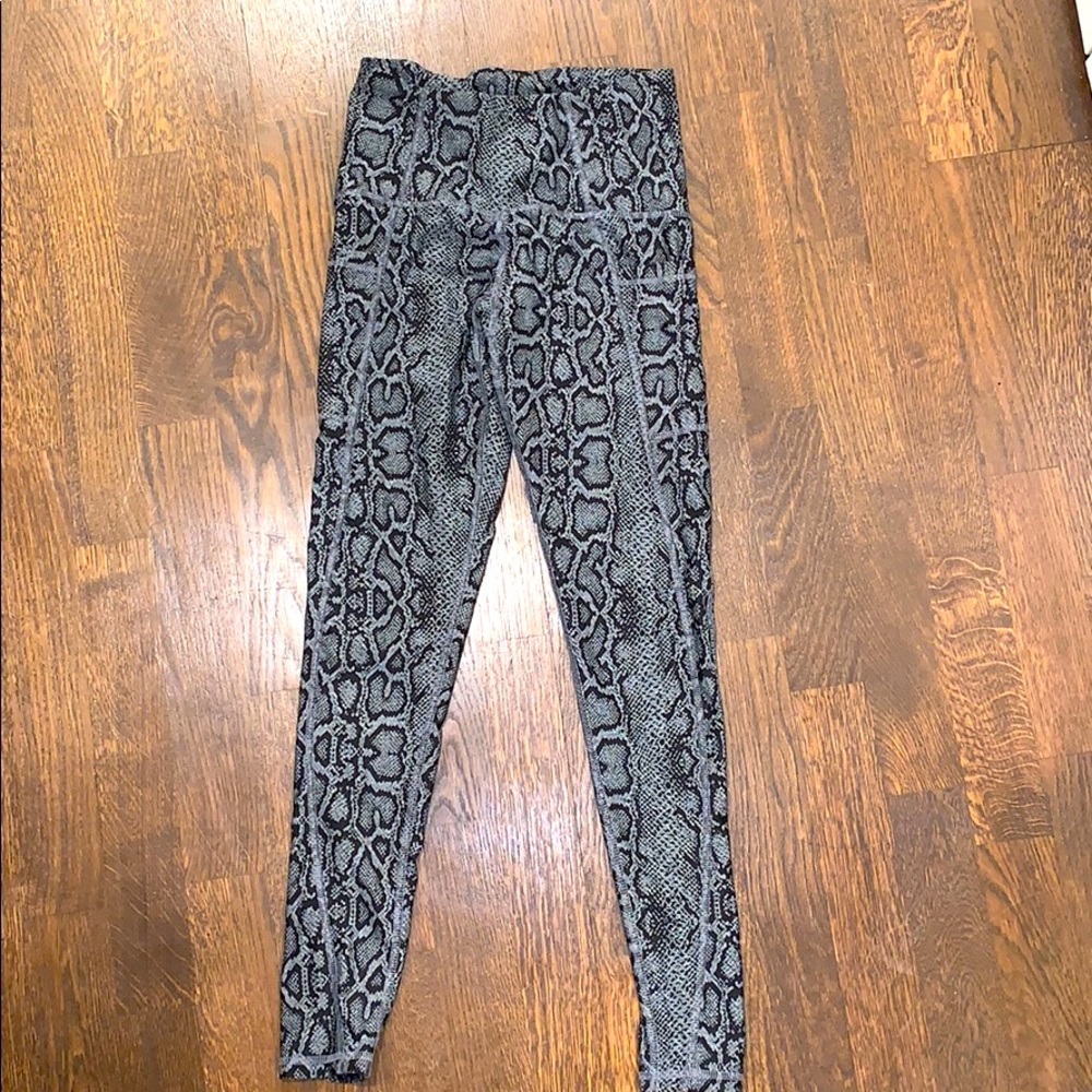 Grey and black animal print leggings